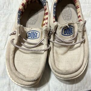 Hey Dude Cream Moccasin Shoes with Relaxed Fit